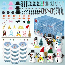 PasTard 12Pack Build A Snowman Kit,Christmas Family Activities for Kids and Adults, Christmas Crafts DIY Kit,Snow Man Craft Kits for Girls, Boys,Christmas Stocking Stuffers,Christmas Crafts Xmas Gift