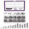 Swpeet 128Pcs 16 Sizes Stainless Steel Extension and Compression Springs
