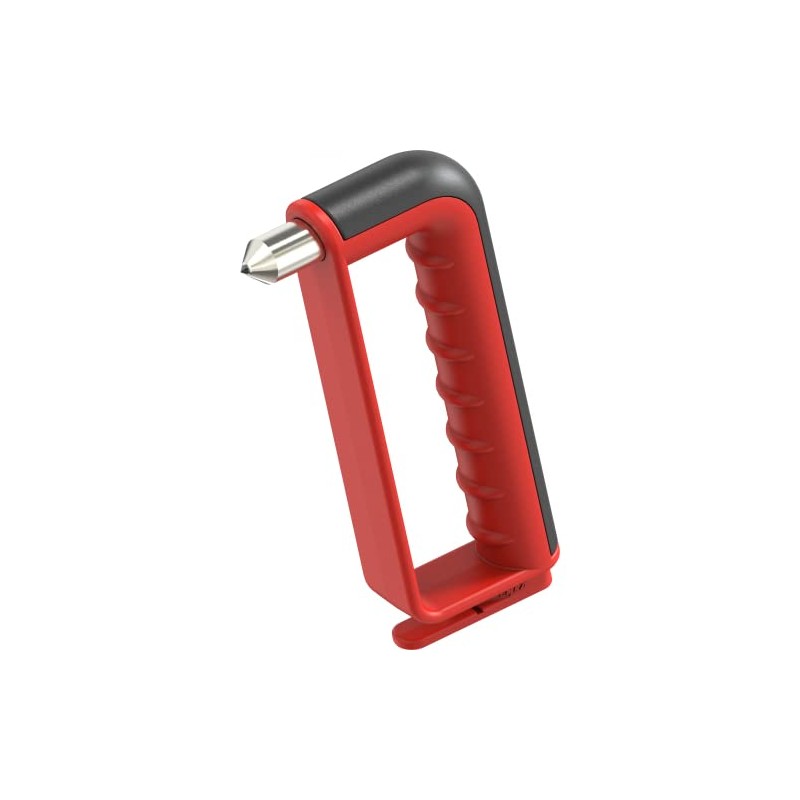 EMKA Emergency Hammer with Belt Cutter - Modern Design, Red,
