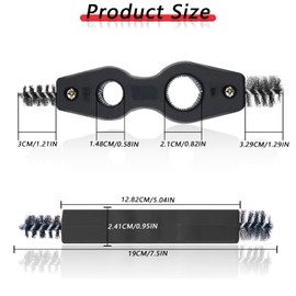 4 in 1 Copper Tubing Brush, 1/2 in and 3/4 in Copper Pipe Cleaner, Stainless Steel Coppers Tubing Wire Brush Cleaning Inside and Outside Thread, for Plumbing Installation, Soldering