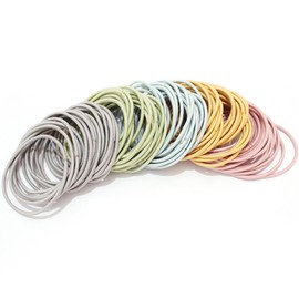WOLMIK 100Pcs Hair Bobbles, 2mm Hair Ties Elastic Hair Bands, Ponytail Holders No Metal Gentle Hair Bands for Women Girls Kids (Multicolor)