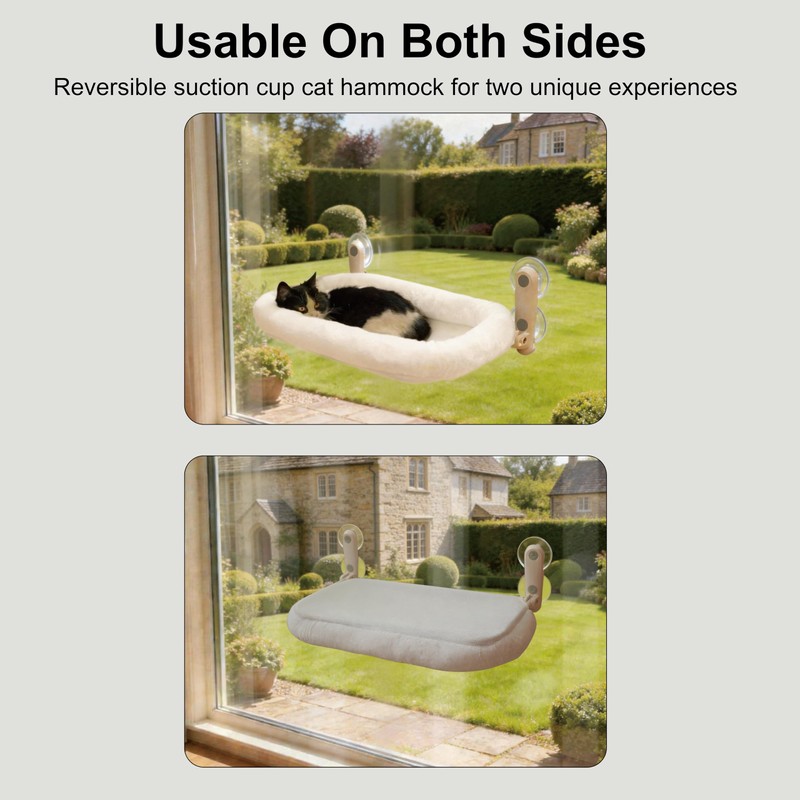 YGP Foldable Cat Window Perch with Space-Saving Fold-Down Design