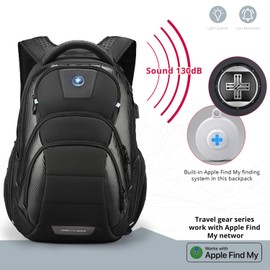 Swissdigital Design Men's 17 Inch Laptop Backpack with Apple Find My Network and USB Charging Port, Large Capacity Business Travel Backpack for College and Business | SD1643FB-01