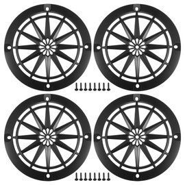 A ABSOPRO 4 Inch Car Speaker Grille Cover Round with Screws Black - Pack of 4