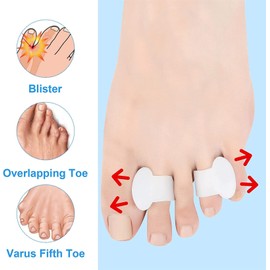 4 x Gel Toe Separators Spacer Corrector Straighteners for Cushioning and Aligning Curved Crooked Overlapping Toes - Corns Small Tailor's Bunion