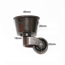 25 mm Vintage Caster Furniture Caster Castors with Antique Round Cup, Pure Copper Surface Polished for Coffee Table Furniture Sofa