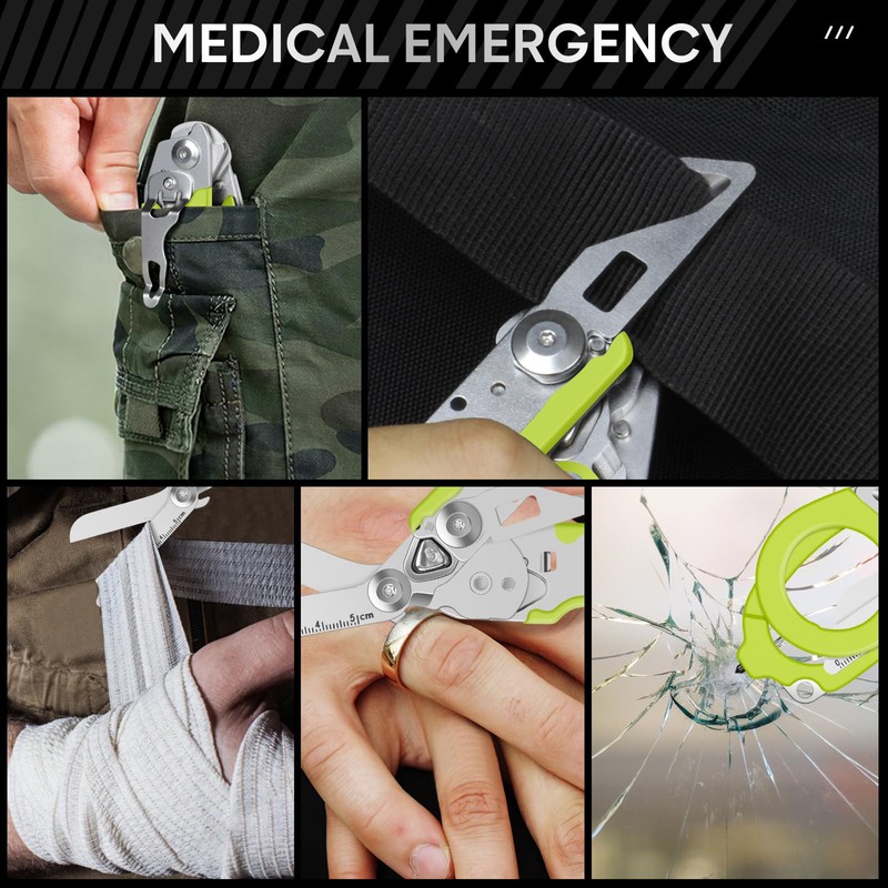 Emergency Shears with Strap Cutter and Glass Breaker Stainless Steel