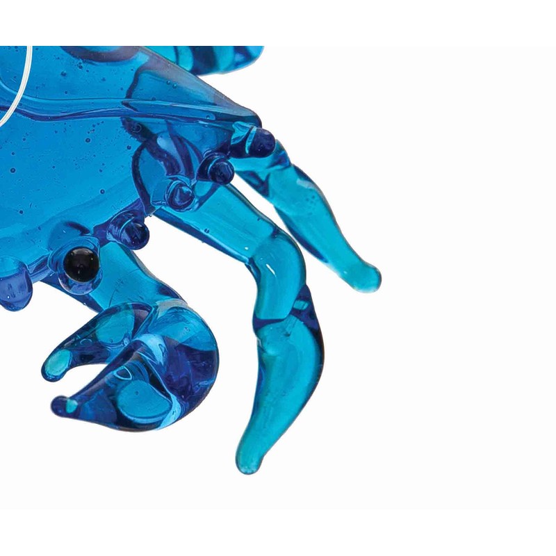 Gallerie II Blue Crab Glass Ornament Blue