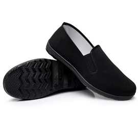 Martial Art/Kung Fu/Tai Chi Zapatos de lona con suela de goma, unisex, color negro, Negro -, 8 Women/6.5 Men