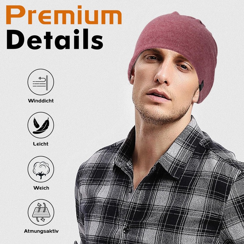 Men's Women's Lightweight Slouch Beanie Hat Soft Thin Hat Breathable