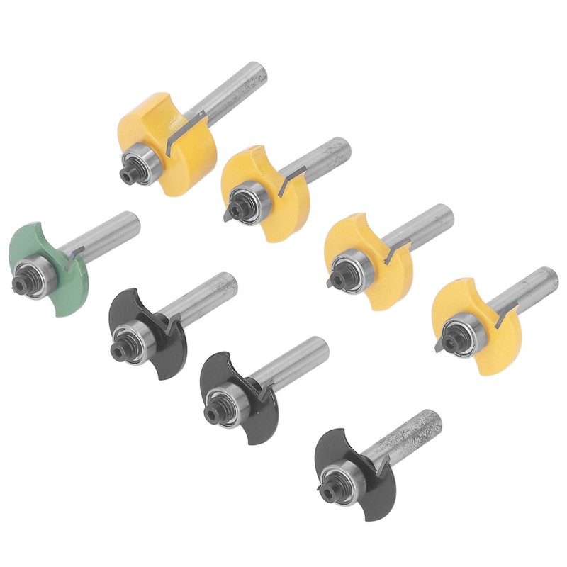 8Pcs Router Bit Groove Cutter Bit Set T Shape Wood