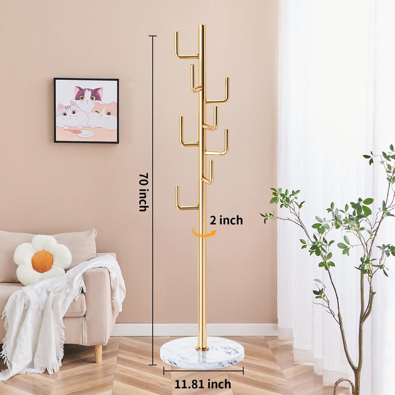ZOZOE Metal Modern Coat Racks, Cactus Coat Rack Freestanding with