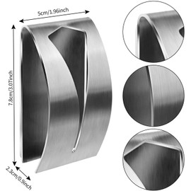 Anzices 4 Pieces Self Adhensive Towel Hooks, Stainless Steel Dish Towel Grabber Holders Wall Mount Non-Drilling Towel Storage Hanger Racks for Bathroom Kitchen Hotel Apartment