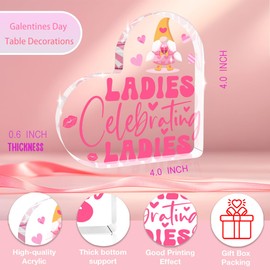 Happy Galentines Day Table Decorations Galentines Party Decor Favors Idea Sign Plaque Accessories Gifts For Friend Bestie Sister Women For Home Party Acrylic Desk Decorative Signs