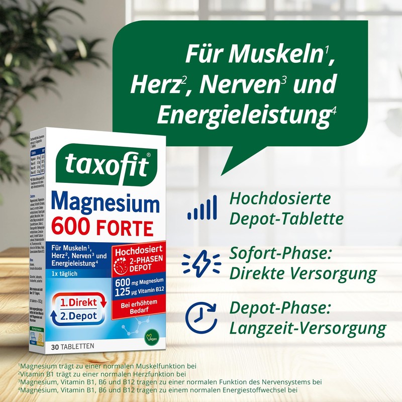 taxofit Magnesium 600 Forte for Muscles, Heart & Energy, 5