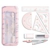 SAHENITEANA 8 Pcs Math Compass Rulers and Protractors Set, Geometry