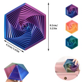 3D Printed Hexagon Fidget Toy, Pack of 3, Fractal Fidget Hexagon Anti-Stress Toy, Stress Relief, Super Hexagon Fidget Toy, 3D Print Fractal Fidget for Kids Adults, Anxiety, Stress Relief