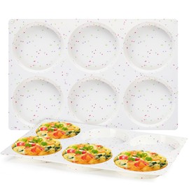 CAKETIME 4 Inch Muffin Top Pan, Silicone Egg Molds for Breakfast Sandwiches Jumbo Round Baking Pan for Oven English muffins, Whoopie Pies, Corn Bread, Egg bites, Tarts 2 Pack Confetti