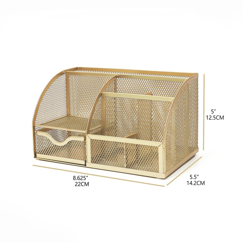 Annova Mesh Desk Organizer Office with 7 Compartments + Drawer/Desk