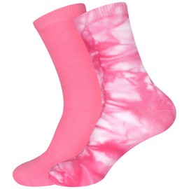 BambooMN Women's Rayon Bamboo Athletic Tie Dye Crew Socks - Assortment H - 2 pairs