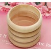 Penta Angel Wood Bangle Bracelets 4Pcs 2.83inch Unfinished Natural Round
