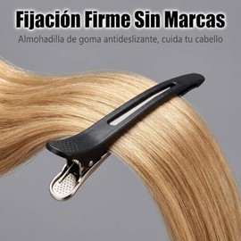 Set de 6 Piezas Pinzas para Cabello,Clips de Pico para Cabello Antideslizantes sin Daños,Fáciles de Usar,Ideal para Cortes de Pelo,Coloración,Maquilla