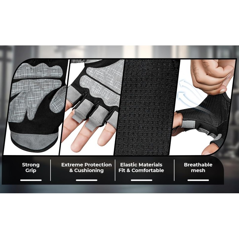 Men’s Women Gym Gloves for Weightlifting, Training & CrossFit –