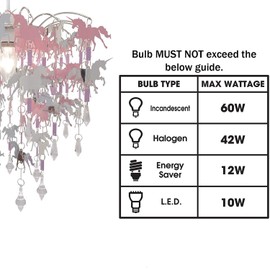 Deco Express Childrens Ceiling Chandelier, Cute Unicorn Bedroom Decor for Girls