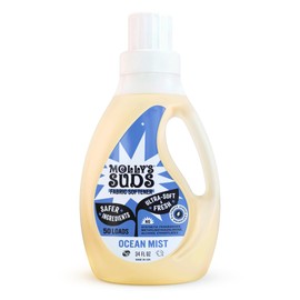 Molly’s Suds Natural Fabric Softener Liquid for Sensitive Skin | Plant-Based, Infused with Essential Oils | Fights Static, Reduces Wrinkles, Deodorizes | Ocean Mist, 50 Loads