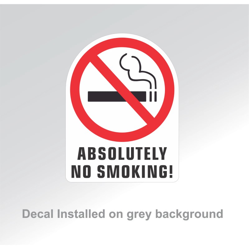 Unbranded ABSOLUTELY NO SMOKING stickers | white | outdoor durable