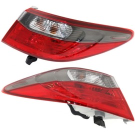 For Toyota Camry Tail Light Assembly 2015 2016 2017 Pair Driver and Passenger Side w/Bulbs Black Housing CAPA Certified For TO2804126