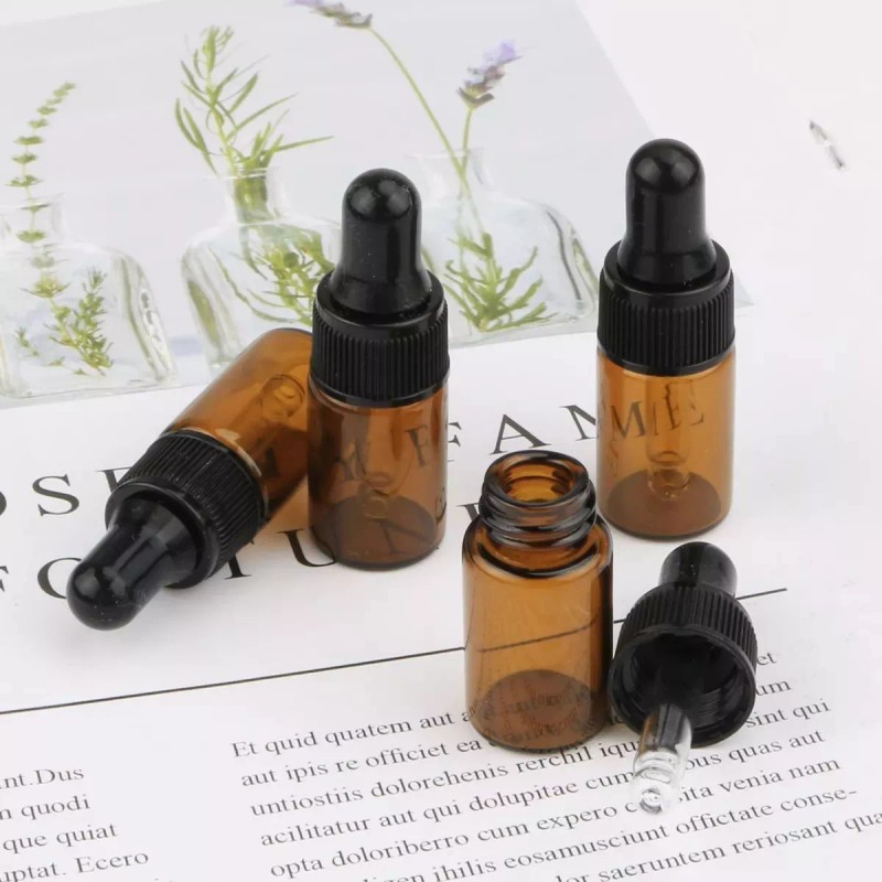 Yikismart 100 Uds 3 Ml Frascos Ámbar Cuentagotas Para Aceite