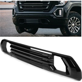 KUAFU Front Bumper Lower Grille Plate Compatible with 2019-2021 GMC Sierra 1500 AT4/Denali Lower Bumper Filler Replacement Black