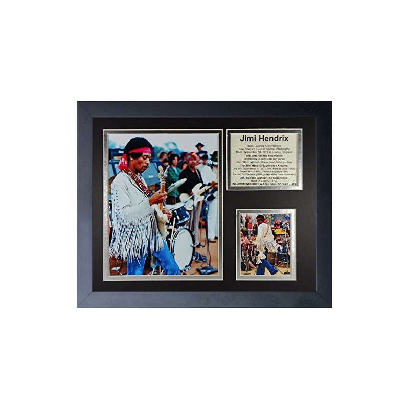 Legends Never Die Jimi Hendrix Woodstock Collage Photo Frame, 11"