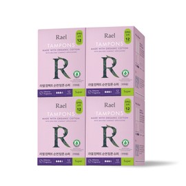 Lael organic cotton compact tampons 4 packs (light/regular/super), compact tampons light 4 packs / 라엘  유기농 순면 컴팩트 탐폰 4팩(라이트/레귤러/슈퍼), 컴팩트 탐폰 라이트 4팩