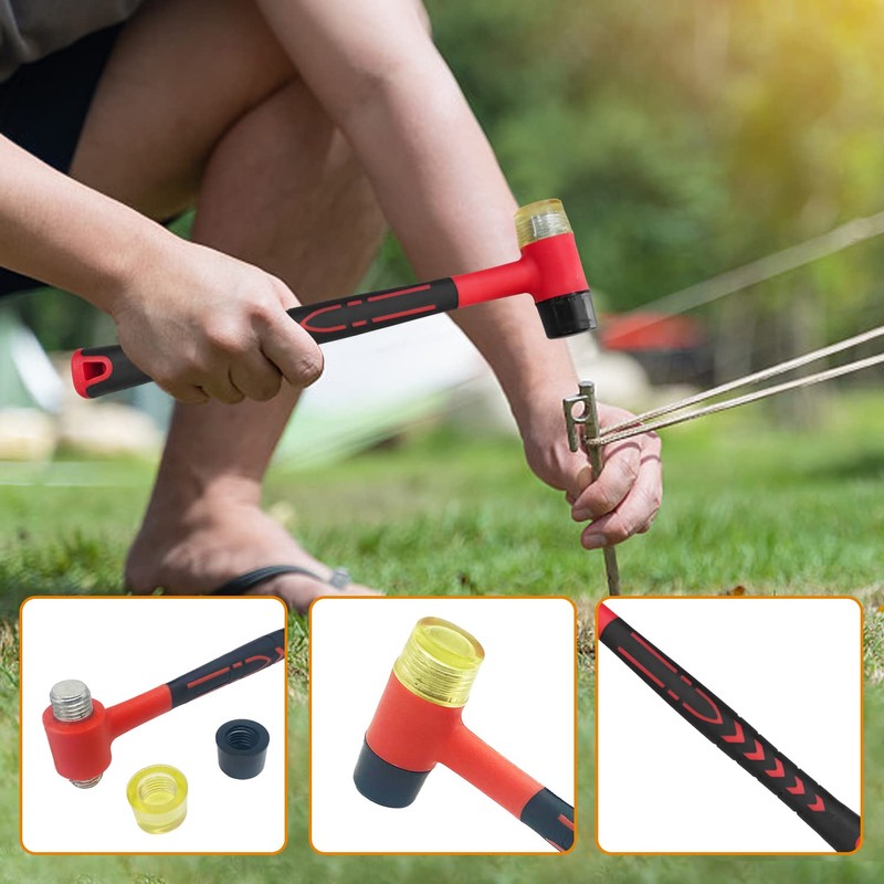 BOOSDEN ゴムハンマー コンビハンマー ゴム&プラ ゴムマレット 耐衝撃 滑り止め 自宅の装飾取り付けハンドツール 30mm (ペンチセット)