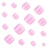 Pink White Press on Toenails Short Square Fake Toe Nails