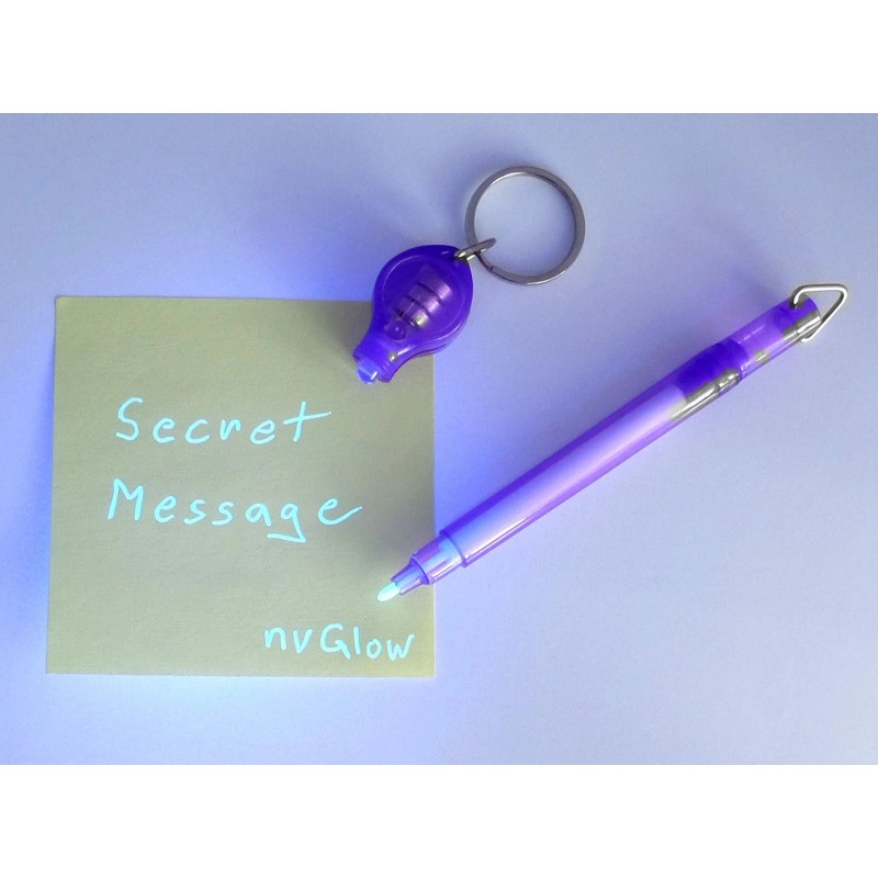 nvGlow 4 Invisible Ink Pen 4 UV Flashlight Black Light