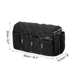 sourcing map Sofa Armrest Organizer Non-Slip Armchair Caddy Waterproof Couch Remote Holder Organizers with 14 Pockets for TV Remote Control Cell Phone Magazines Sofa Organization, Black