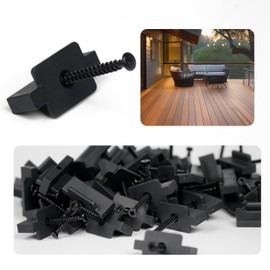 Wqinjk 1000-PACK Hidden Deck Fasteners Hidden Fastener Deck Clips Universal Nylon Clips Decking Fasteners Preloaded for Installing Composite Deck Boards, black
