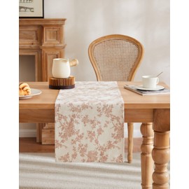 YZJZEDS - Camino de mesa pastoral francés, 100% algodón, 13 x 36 pulgadas, camino de mesa de campo de terracota de 36 pulgadas de largo, estampado de flores clásico para decoración del hogar