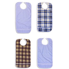 NOBLES HEALTH CARE PRODUCT SOLUTIONS 4 Pack Adult Vinyl Adult Bibs with Crumb Catcher - Premium (Premium)