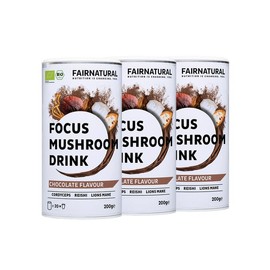 EINFÜHRUNGSPREIS BIO Mushroom Kakao Pulver Vegan - Mushroom Coffee Pilz Komplex - hochdosiert mit Hericium (Lions Mane), Chaga Pilz, Reishi Extrakt, Cordyceps von Fairnatural - 3x20 Portionen (600g)