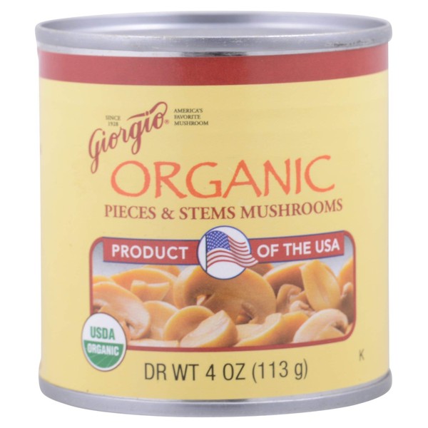 GIORGIO FOODS Organic Pieces And Stems Mushrooms, 4 OZ