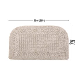 COSY HOMEER 39X20inch Anti Fatigue Kitchen Rug Mats are Made of 100% Polypropylene Half Round Rug Cushion Specialized in Anti Slippery and Machine Washable,Beige