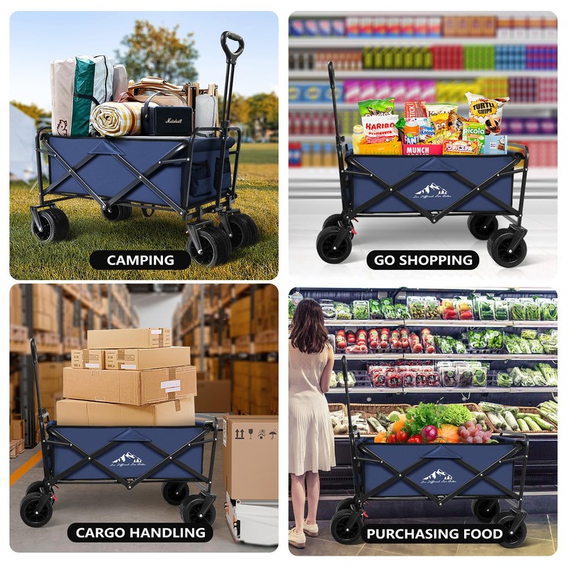 SAILARY Large Collapsible Wagon Cart Heavy Duty Foldable, Large Capacity