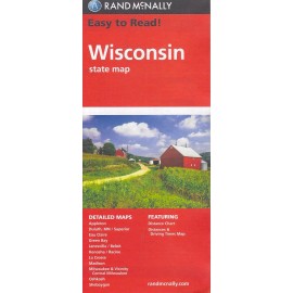 State Road Map of Wisconsin, Easy to Read, by Rand McNally - 2021 edition