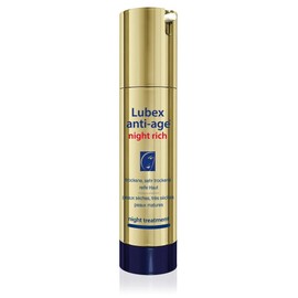 Lubex anti-age night rich – Reichhaltige Nachtpflege mit hochdosiertem Retinol, Ceramiden und Coenzym Q10, regeneriert trockene bis sehr trockene Haut über Nacht, polstert Falten sichtbar auf, 50ml