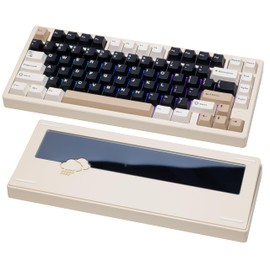 KEEBMONKEY WOBKEY Rainy 75 CNC Aluminum HMX/JWK/Cocoa Switches Triple-Mode Connectivity Mechanical Keyboard with Superior Acoustics, RGB/PP/Mirrored Glass/3500mAh/Violet Switch (Standard - White)