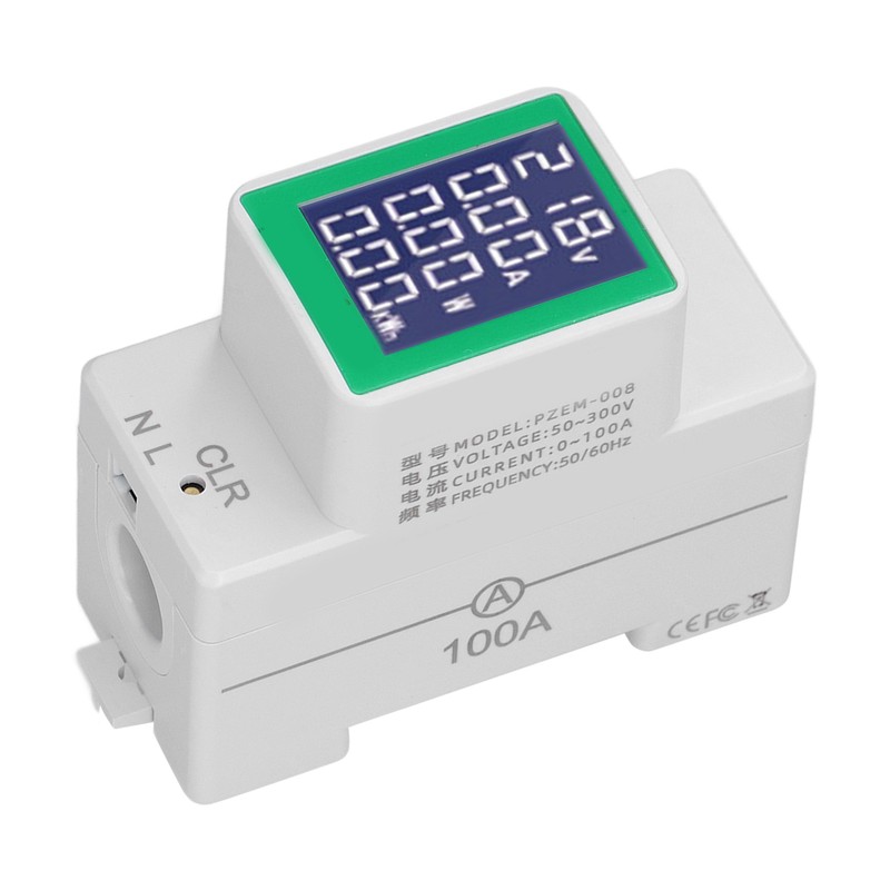 DIN Rail Meter Digital Voltmeter Ammeter Power Energy Monitor Multimeter